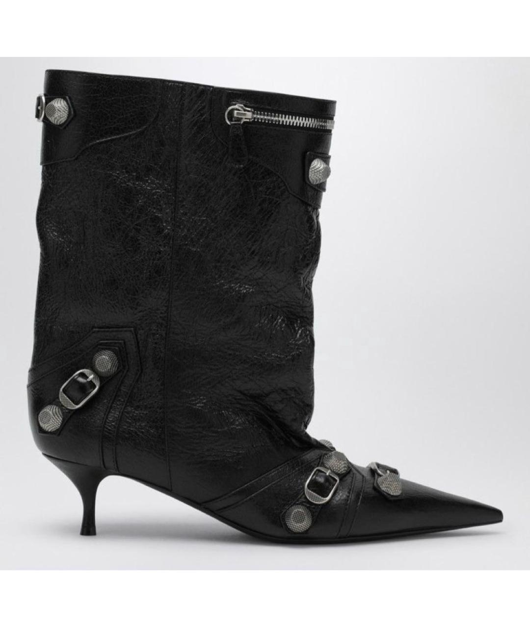 BALENCIAGA Черные кожаные ботильоны, фото 4