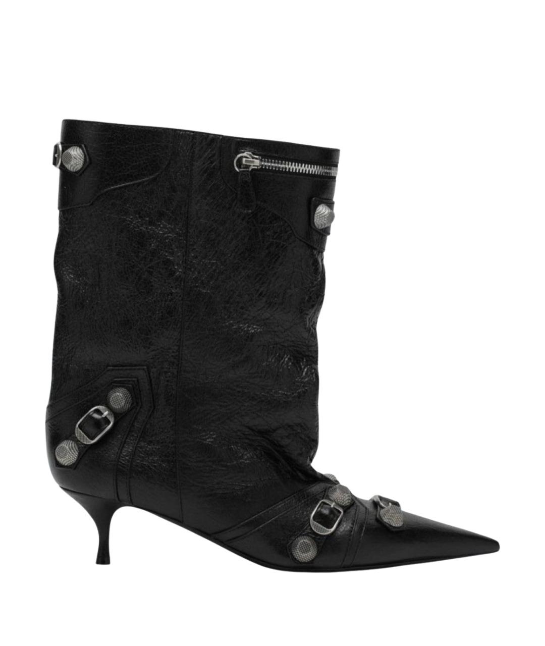 BALENCIAGA Черные кожаные ботильоны, фото 1