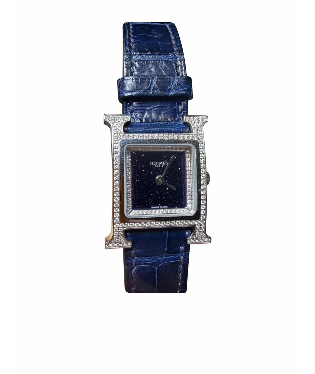 HERMES Черные металлические часы, фото 1