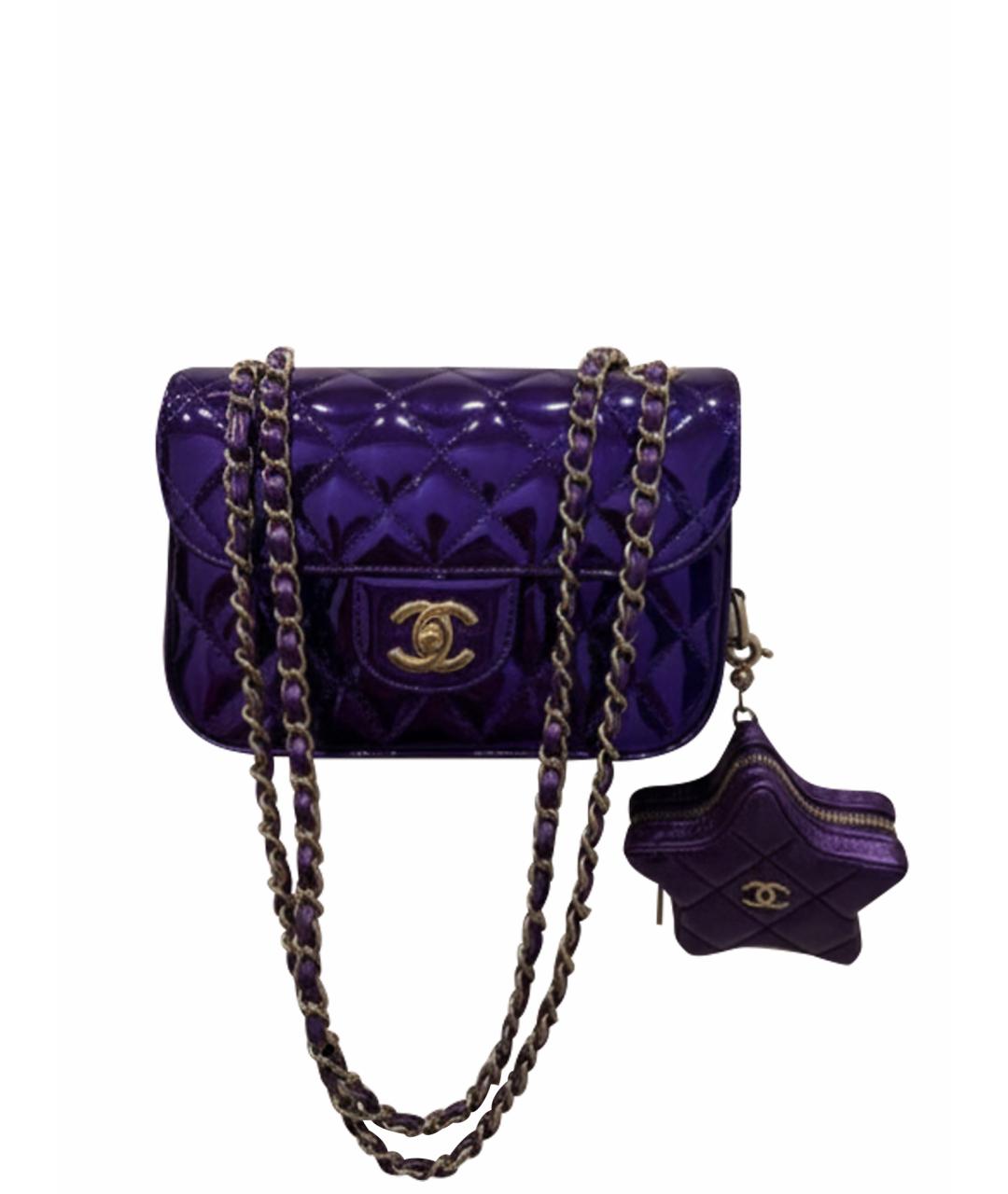 CHANEL Фиолетовая сумка через плечо из лакированной кожи, фото 1