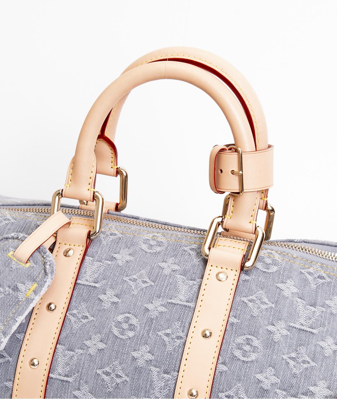 LOUIS VUITTON Серая тканевая дорожная/спортивная сумка, фото 4