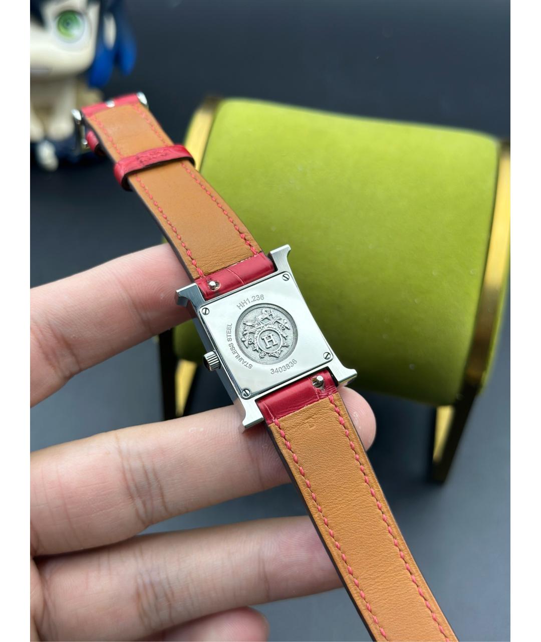 HERMES Белые металлические часы, фото 7