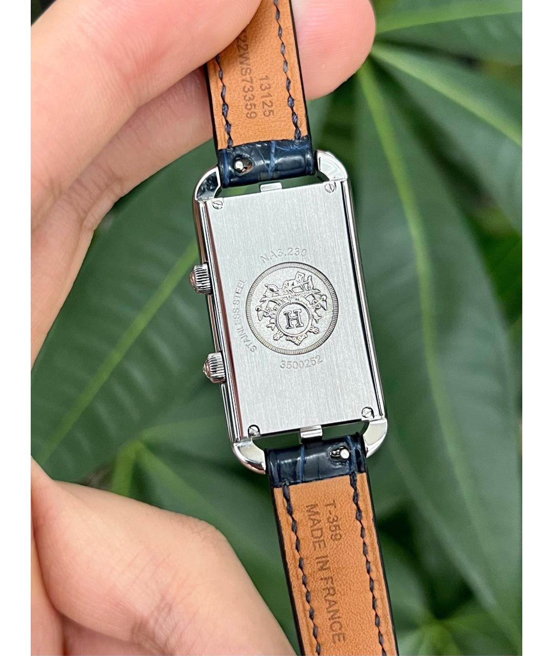 HERMES Черные металлические часы, фото 5