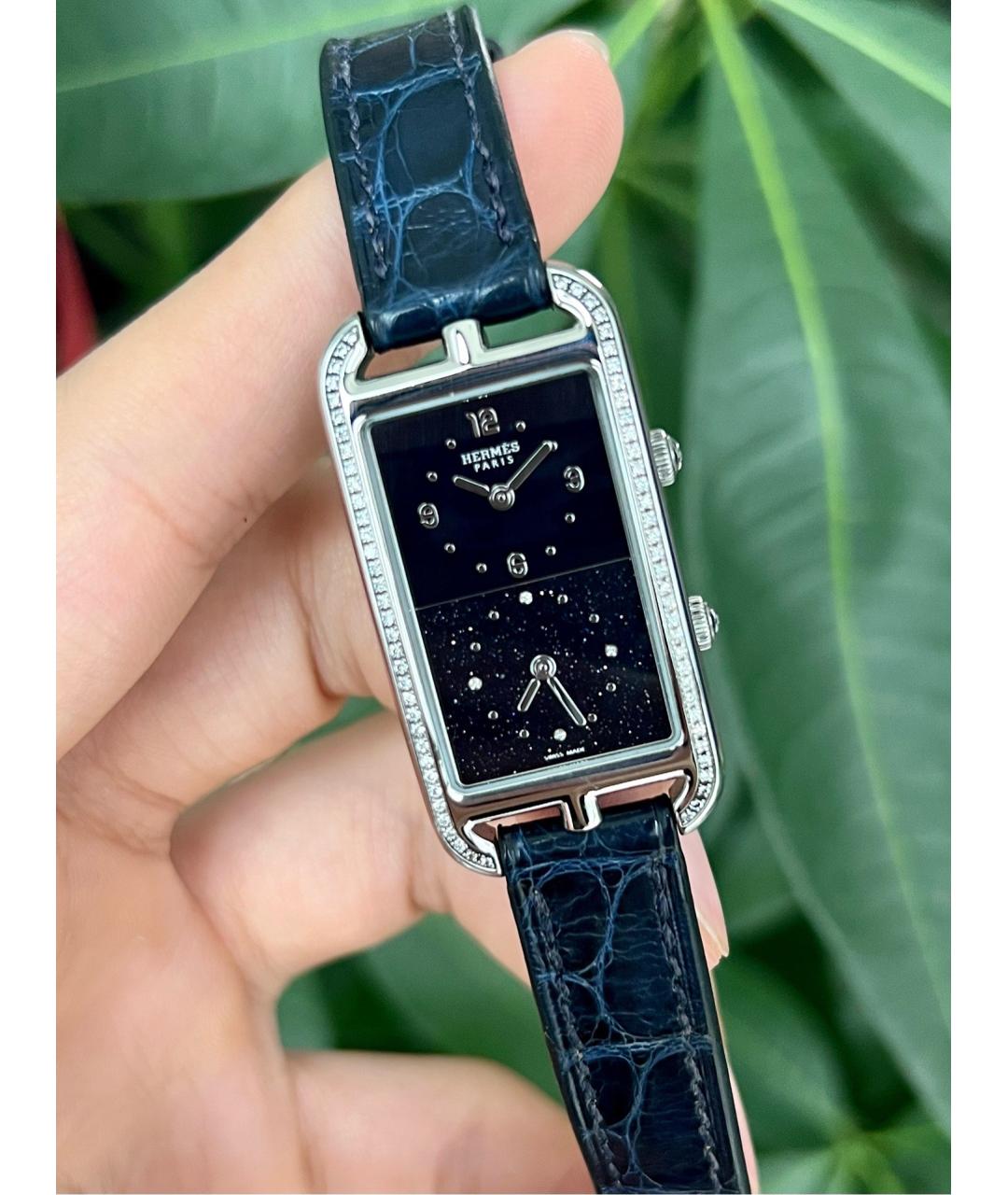HERMES Черные металлические часы, фото 2