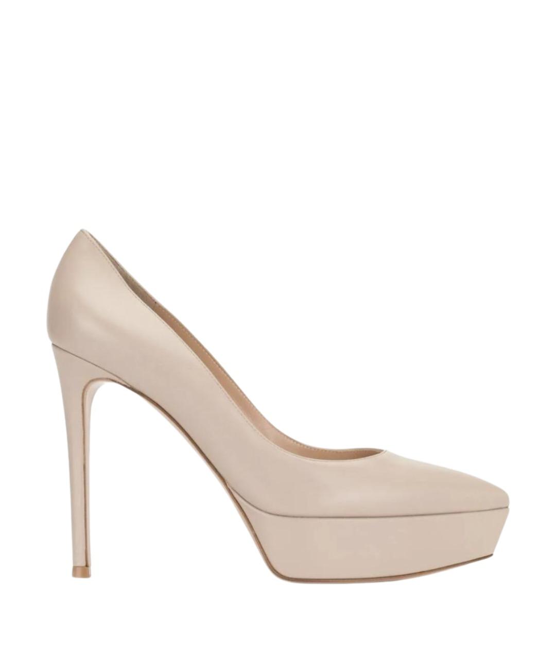 GIANVITO ROSSI Бежевые кожаные туфли, фото 1
