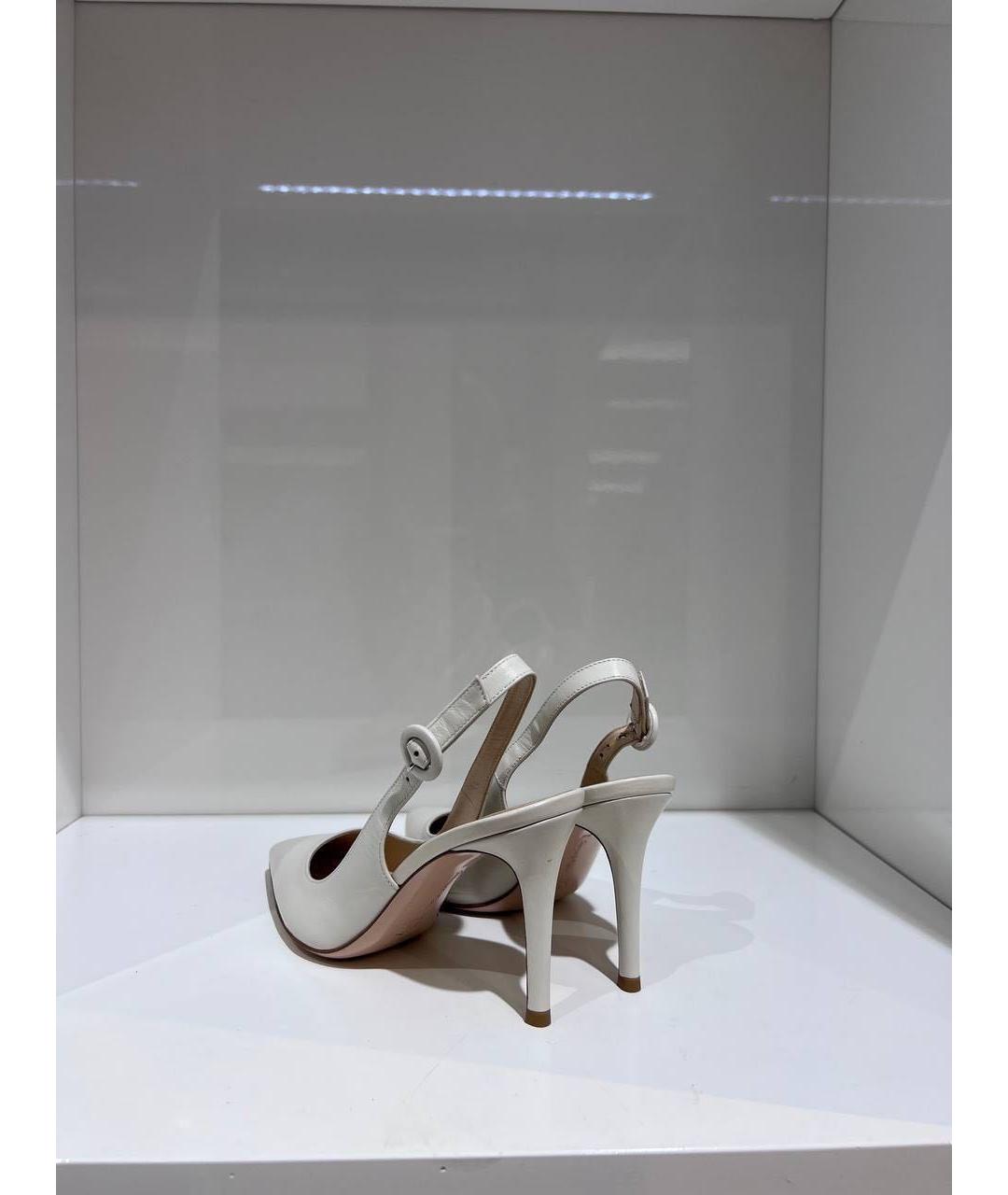 GIANVITO ROSSI Белые кожаные туфли, фото 4