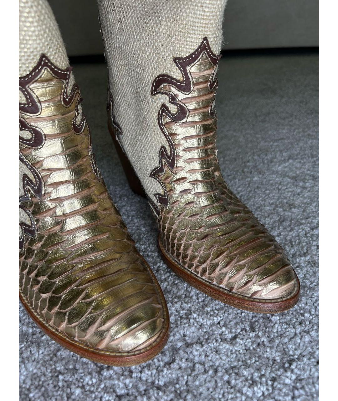 POLO RALPH LAUREN Золотые кожаные сапоги, фото 4