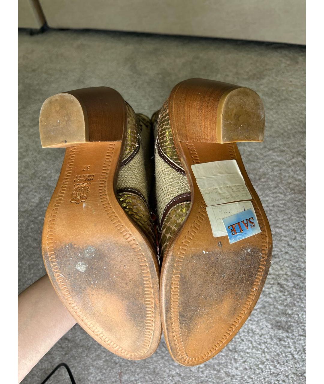 POLO RALPH LAUREN Золотые кожаные сапоги, фото 7