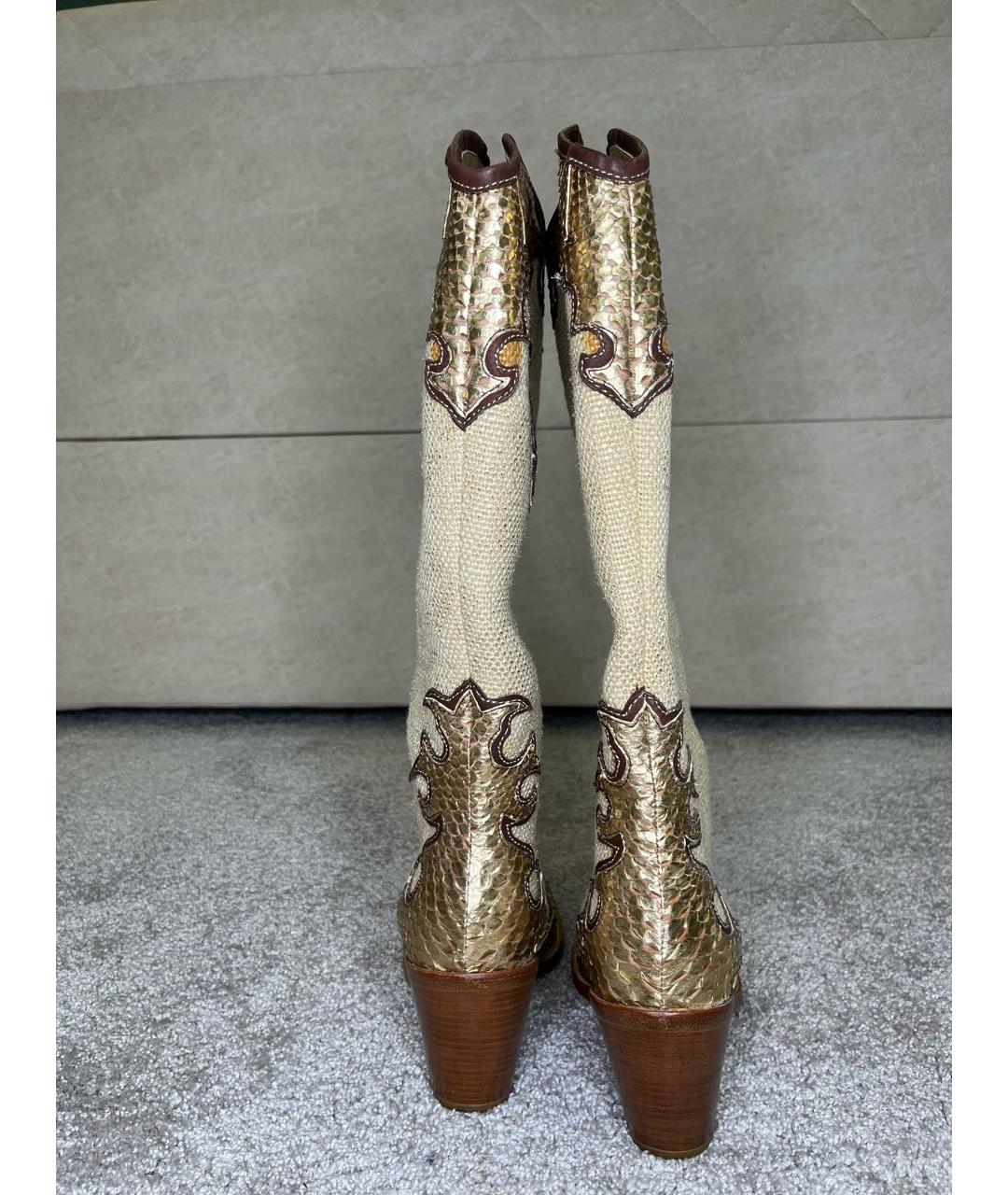POLO RALPH LAUREN Золотые кожаные сапоги, фото 6