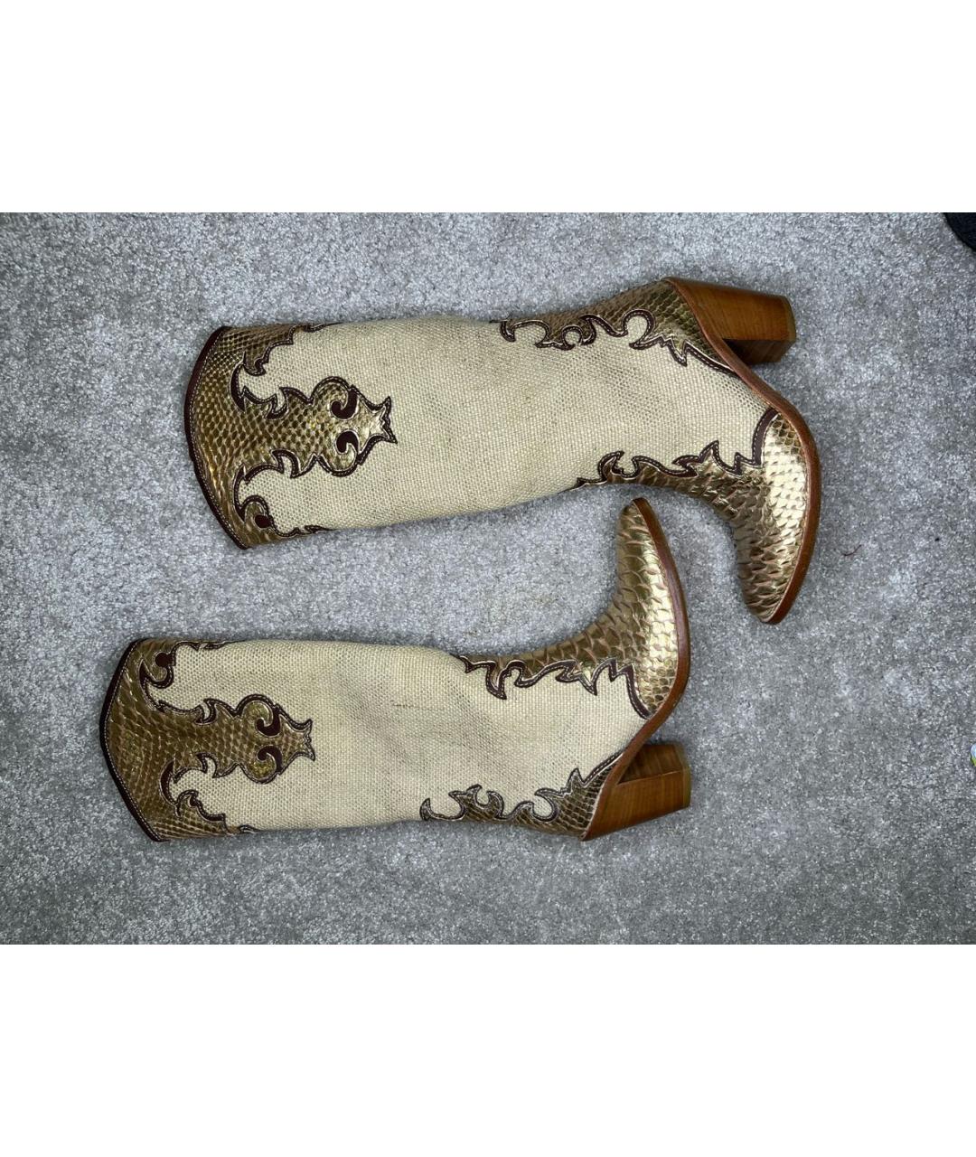 POLO RALPH LAUREN Золотые кожаные сапоги, фото 8