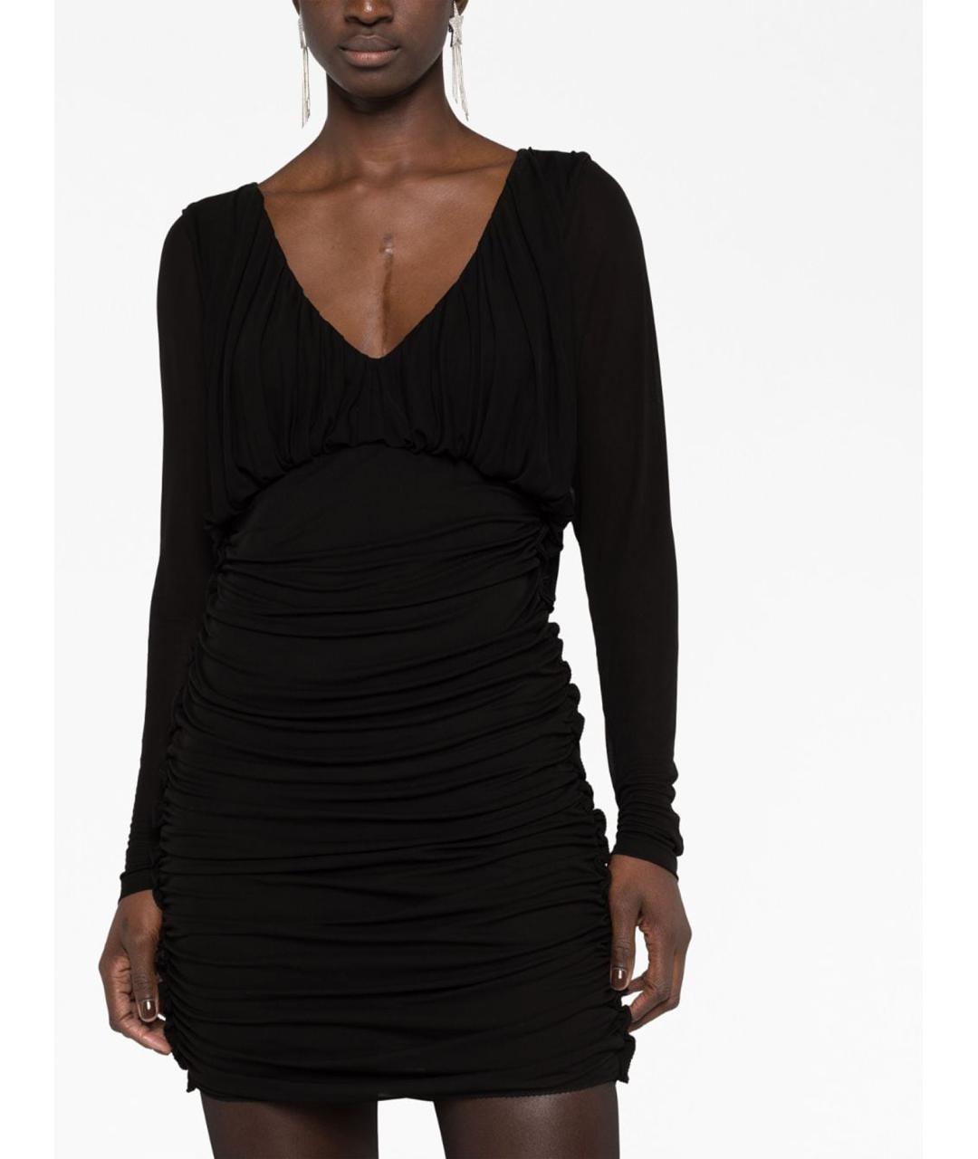 SAINT LAURENT Черное вискозное коктейльное платье, фото 3