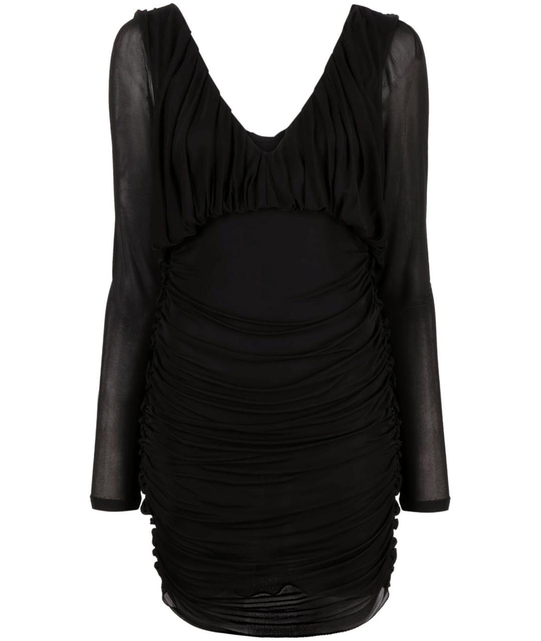 SAINT LAURENT Черное вискозное коктейльное платье, фото 1