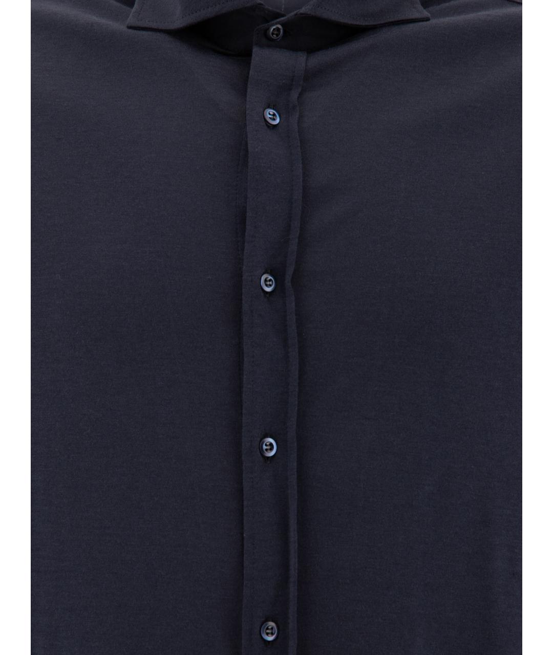BRUNELLO CUCINELLI Темно-синяя шелковая кэжуал рубашка, фото 3