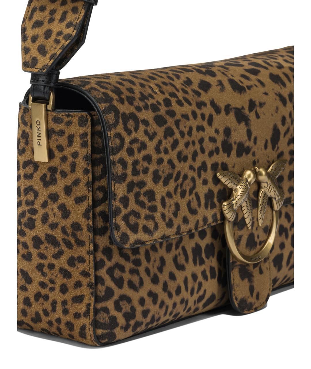 PINKO Коричневая кожаная сумка через плечо, фото 4