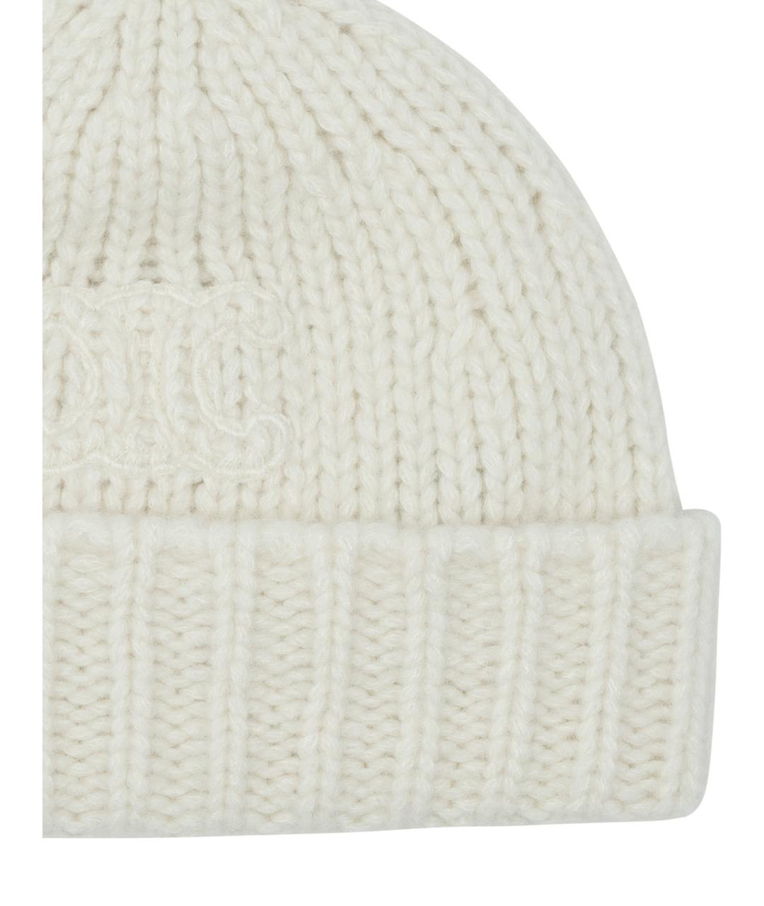 CELINE Белая кашемировая шапка, фото 3