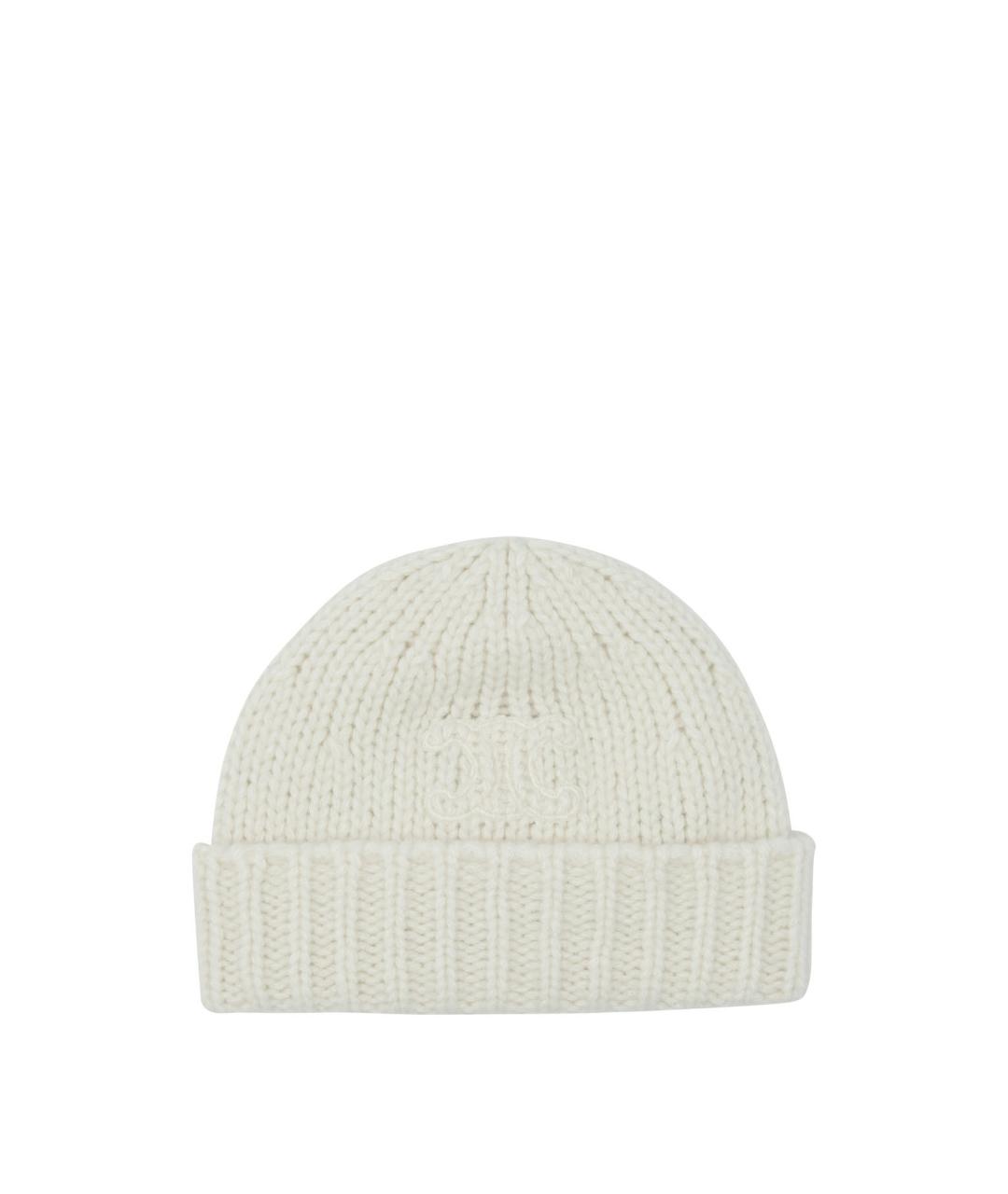 CELINE Белая кашемировая шапка, фото 1