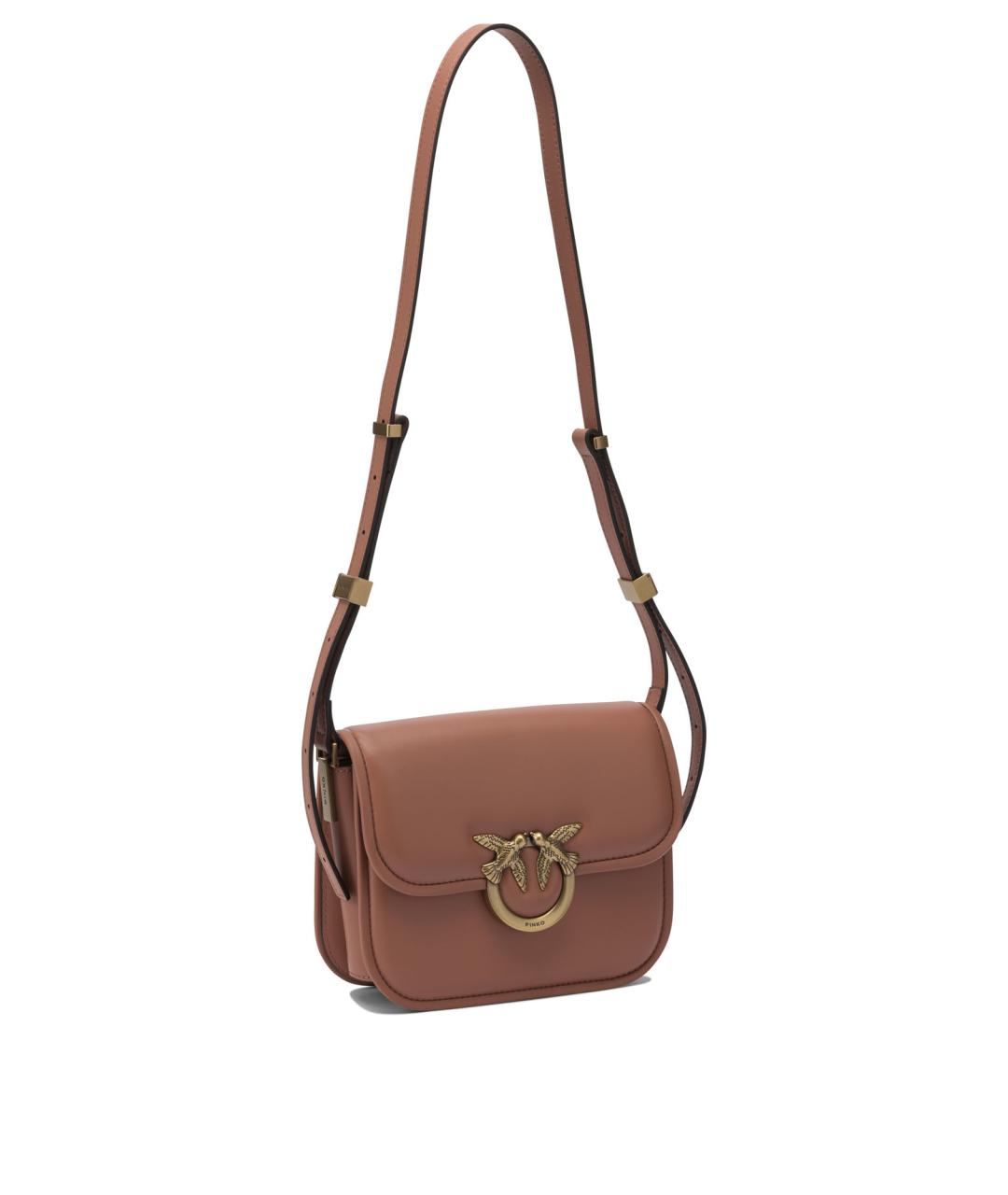 PINKO Коричневая кожаная сумка через плечо, фото 2