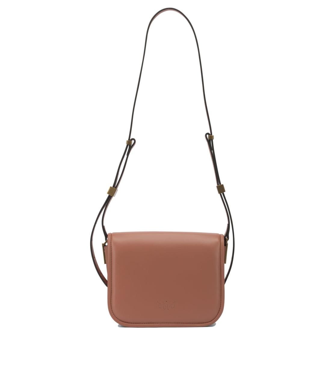 PINKO Коричневая кожаная сумка через плечо, фото 3