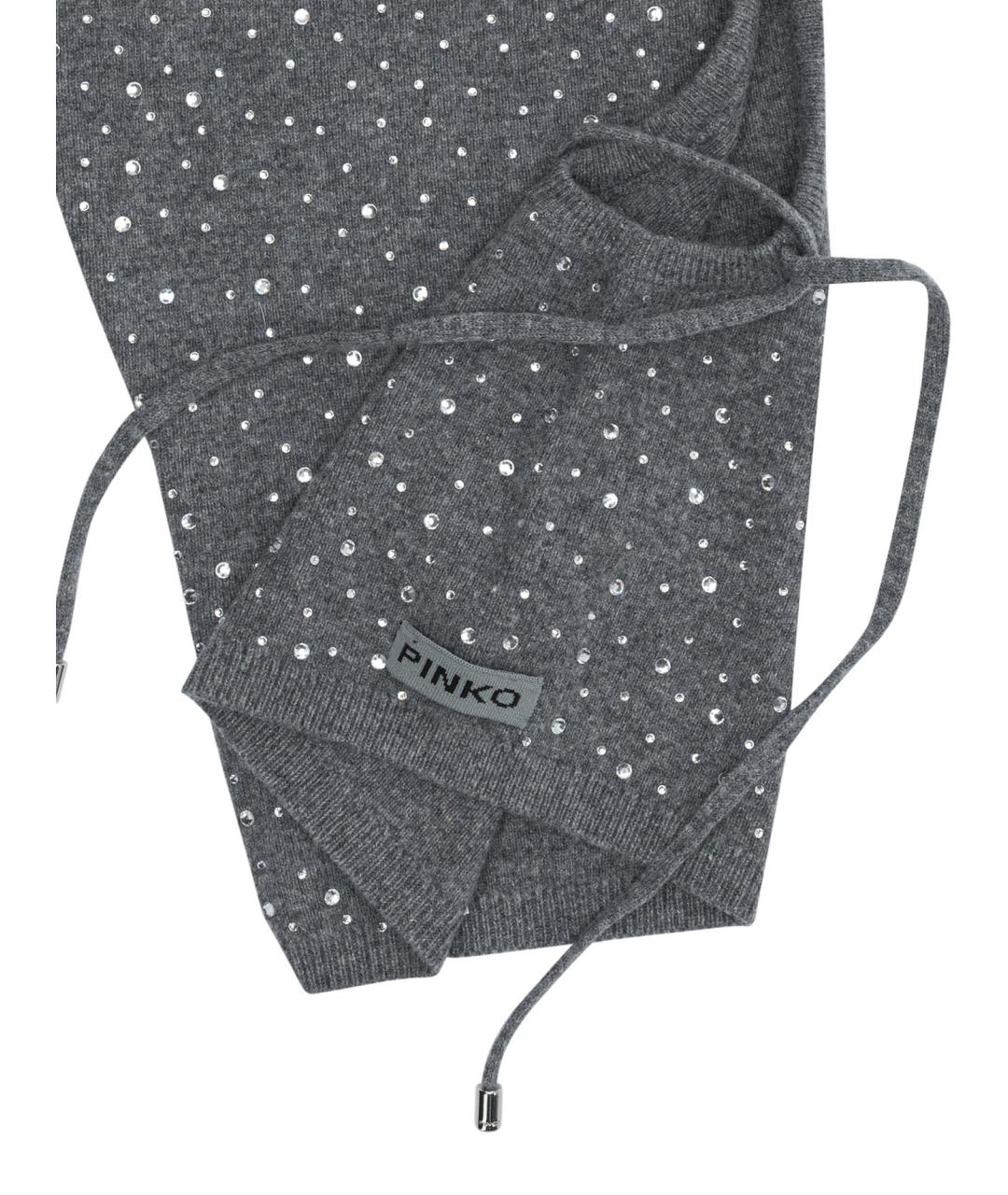 PINKO Серая шерстяная шапка, фото 4