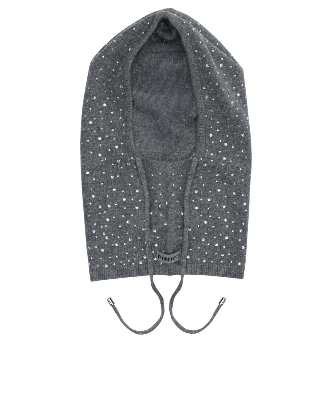 PINKO Серая шерстяная шапка, фото 1