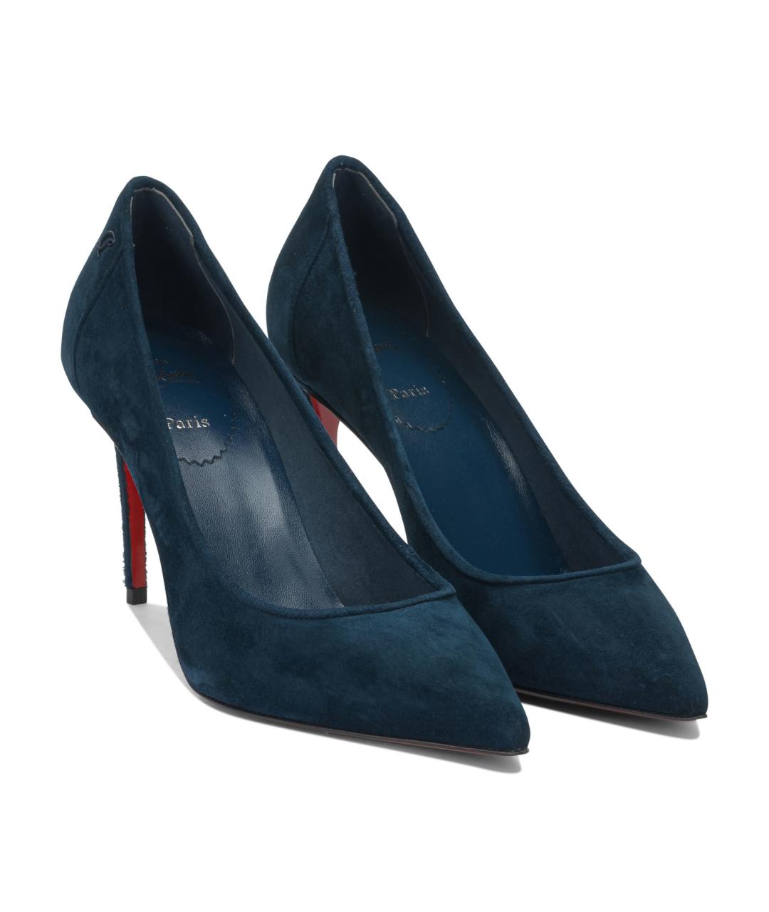 CHRISTIAN LOUBOUTIN Темно-синие замшевые туфли, фото 2