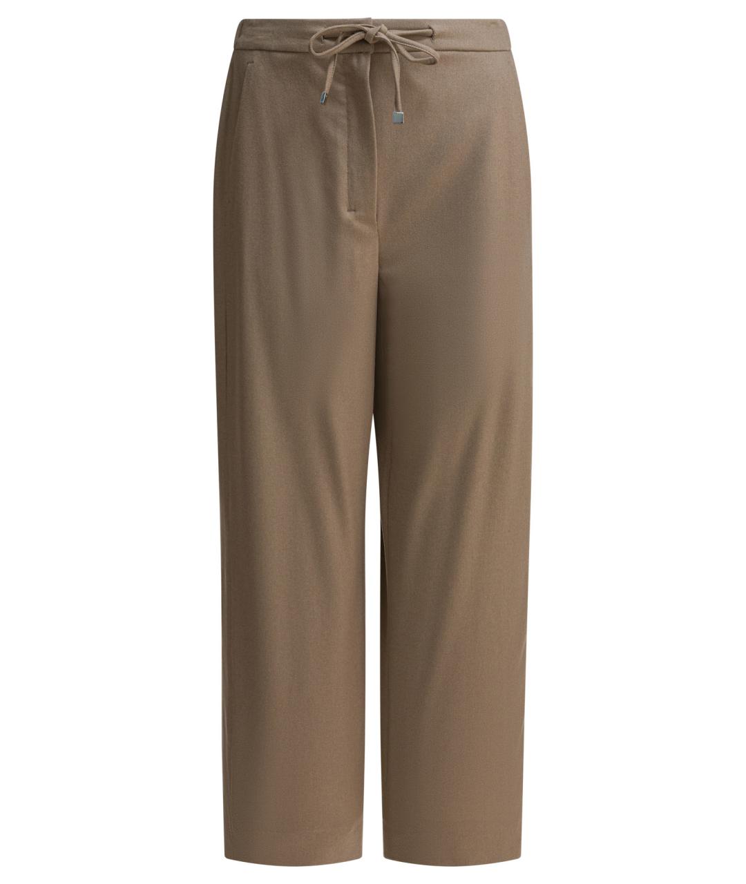 'S MAX MARA Бежевые шерстяные прямые брюки, фото 1