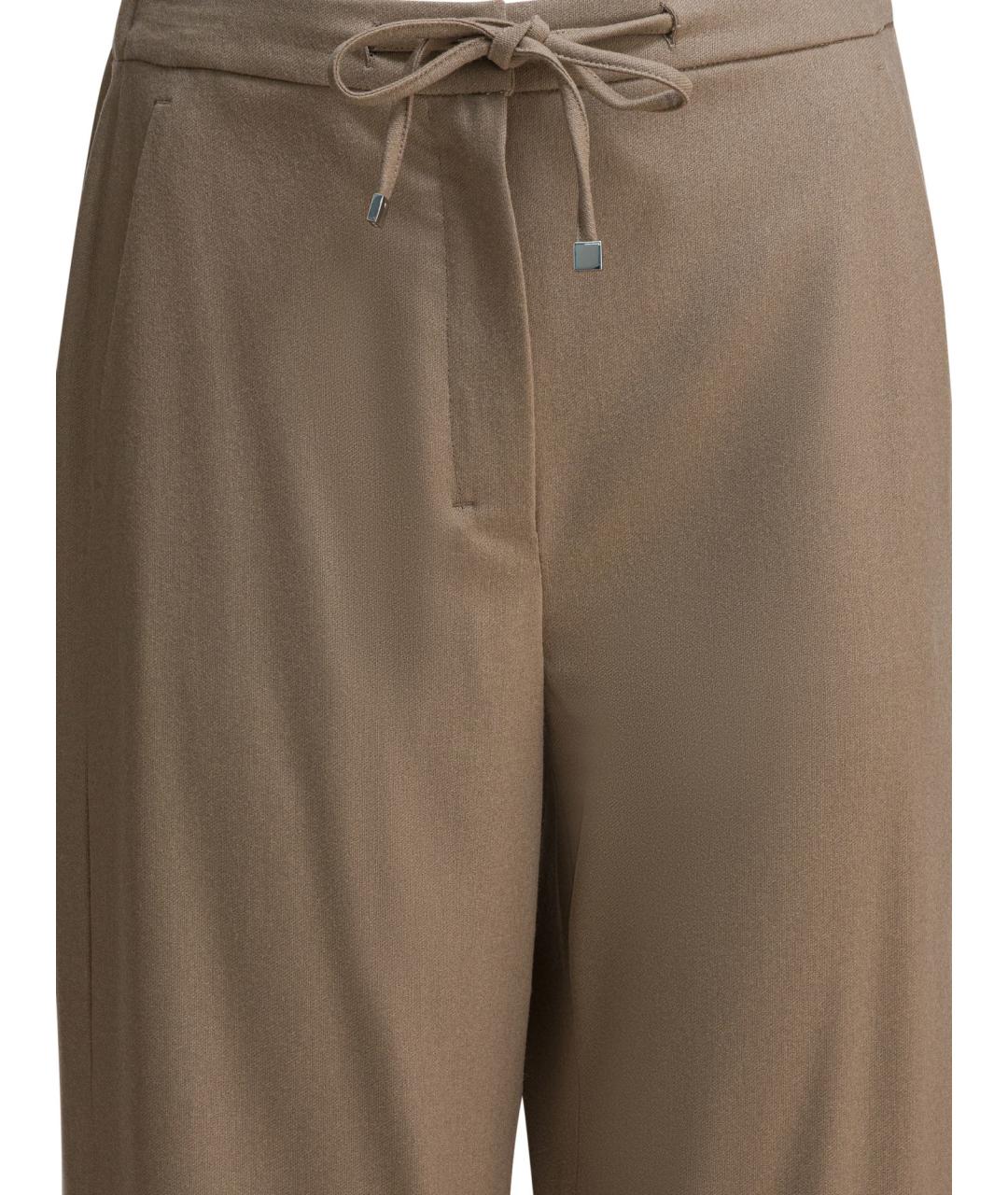 'S MAX MARA Бежевые шерстяные прямые брюки, фото 3