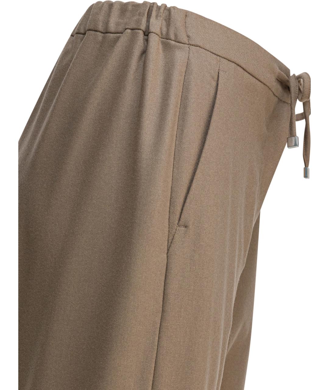 'S MAX MARA Бежевые шерстяные прямые брюки, фото 4