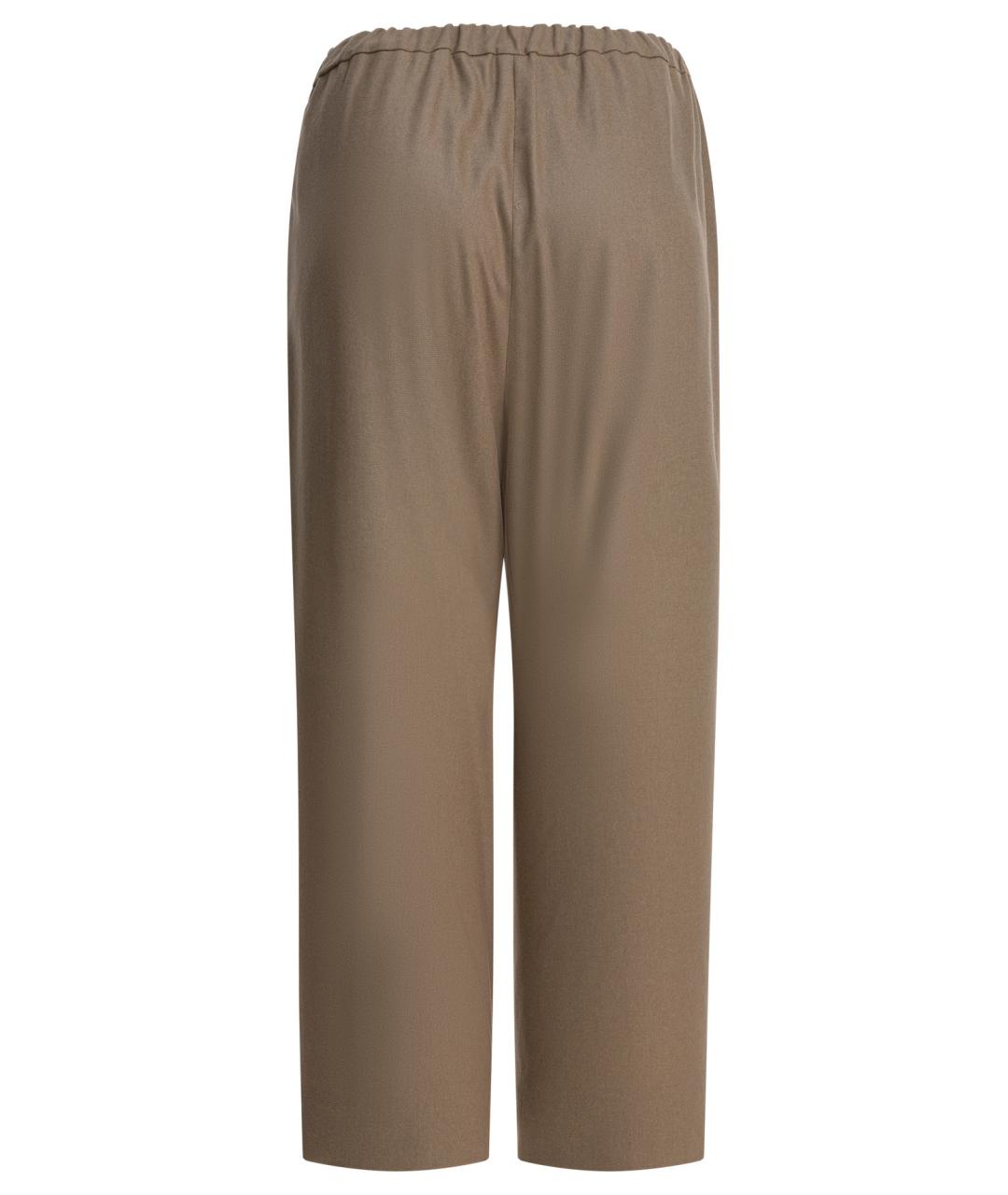 'S MAX MARA Бежевые шерстяные прямые брюки, фото 2