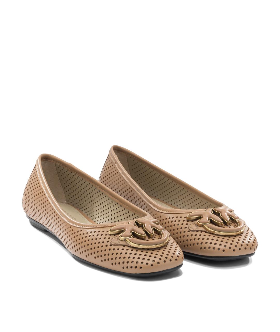 PINKO Бежевые кожаные балетки, фото 2