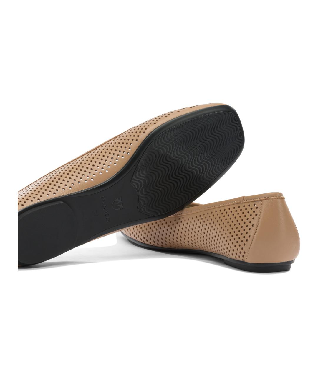 PINKO Бежевые кожаные балетки, фото 5