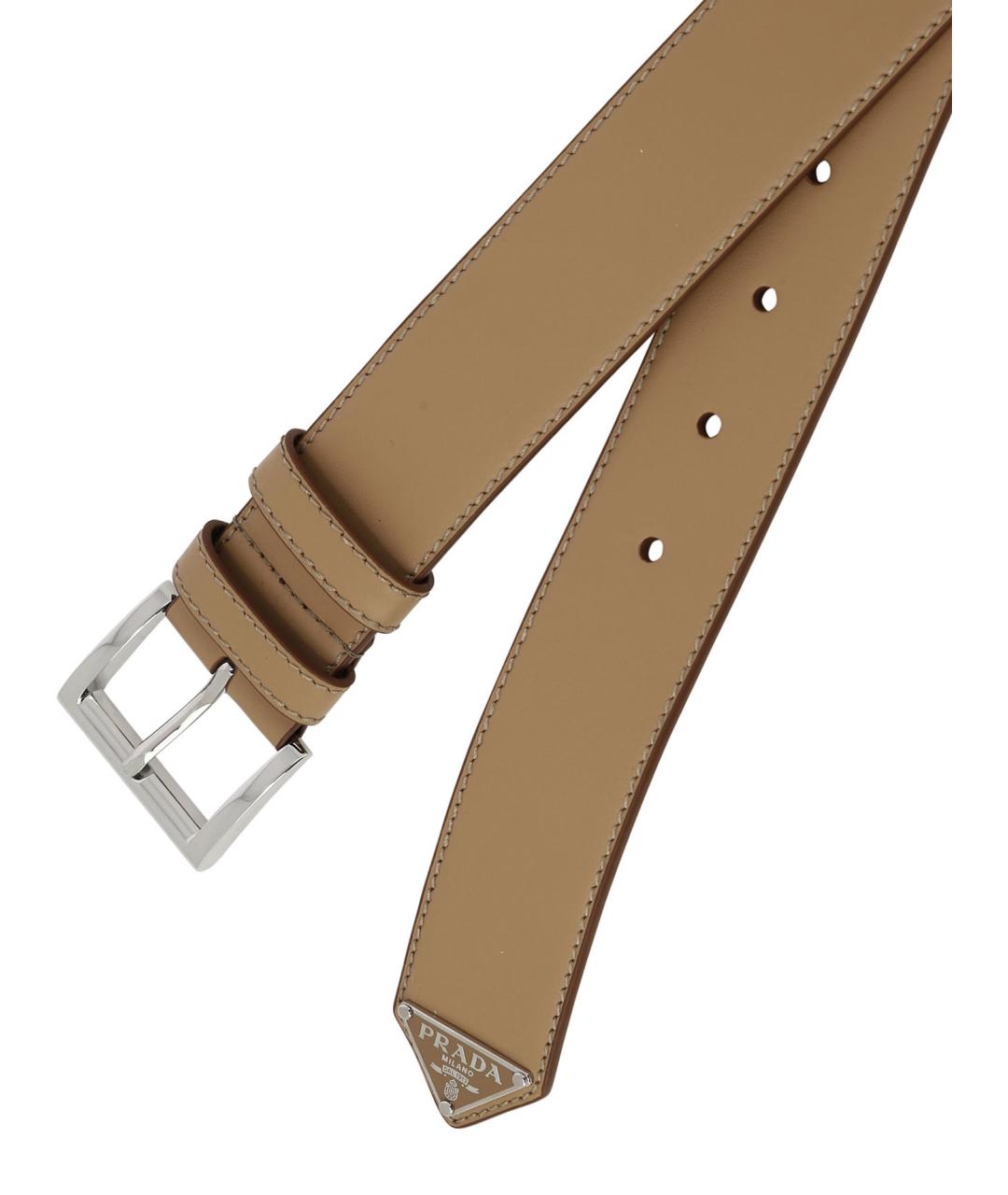 PRADA Бежевый кожаный ремень, фото 2