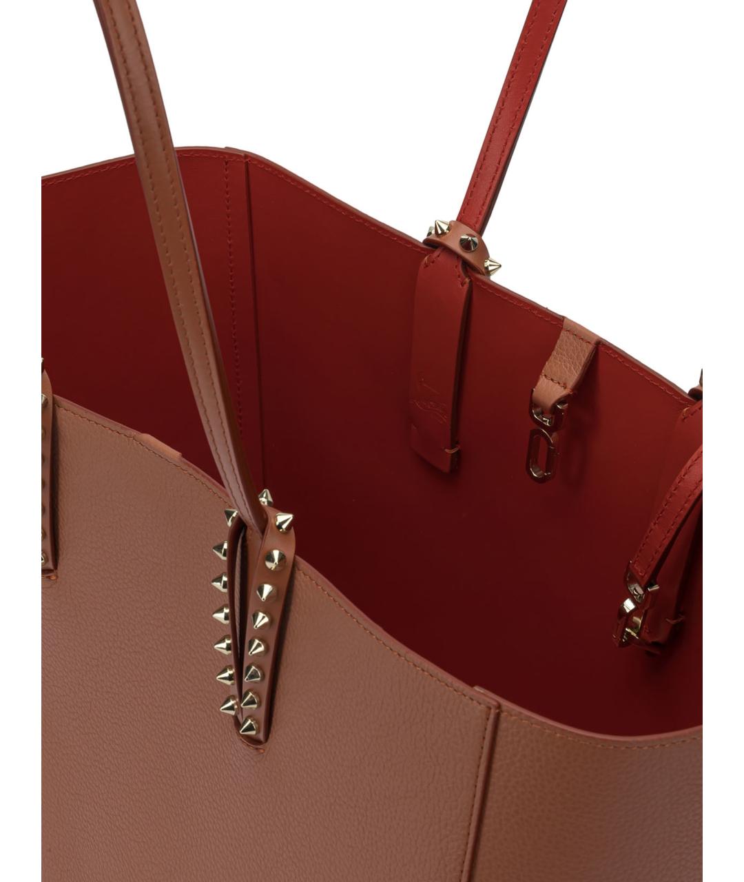 CHRISTIAN LOUBOUTIN Коричневая кожаная сумка тоут, фото 5