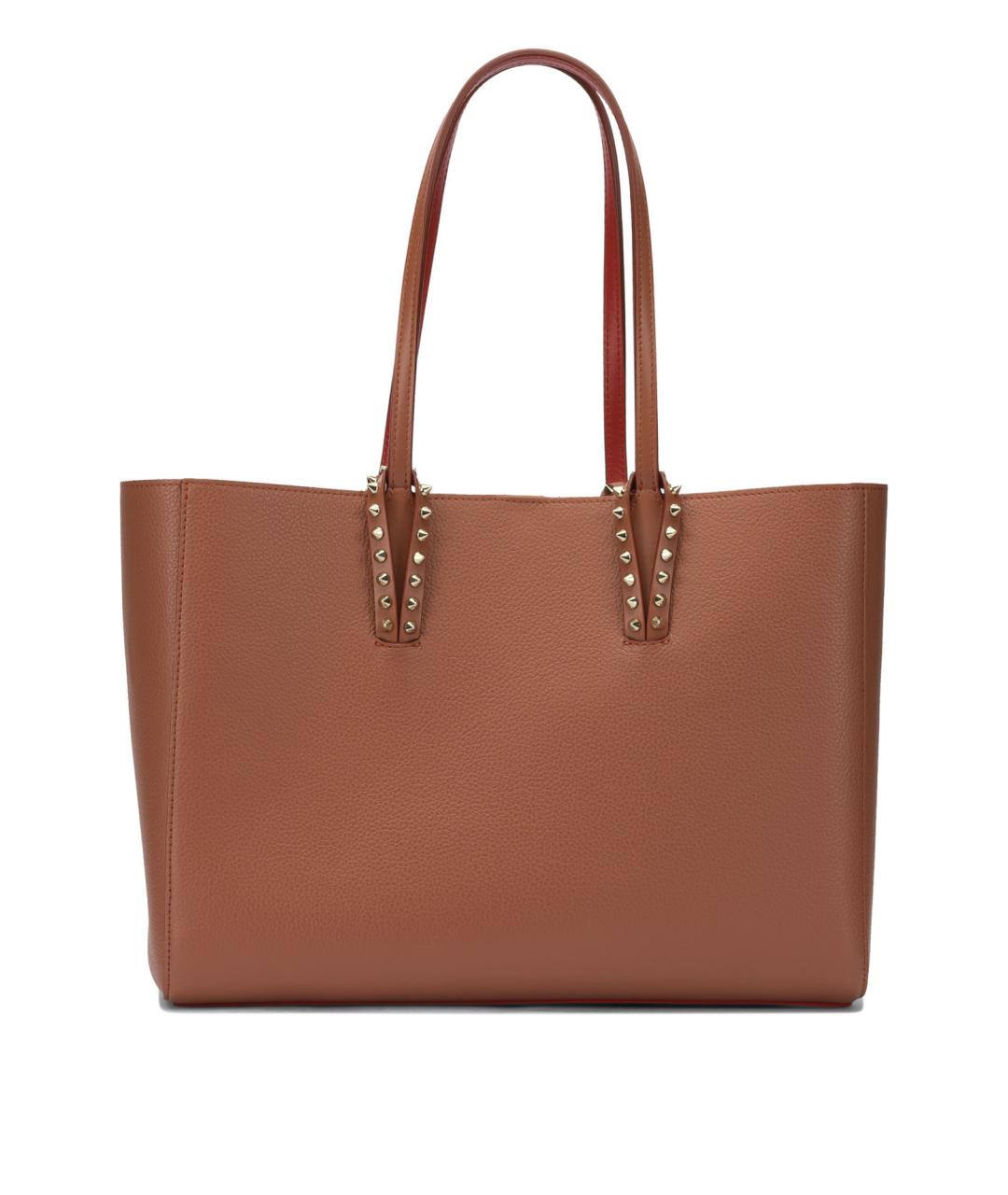 CHRISTIAN LOUBOUTIN Коричневая кожаная сумка тоут, фото 3