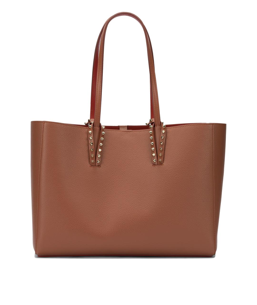 CHRISTIAN LOUBOUTIN Коричневая кожаная сумка тоут, фото 1