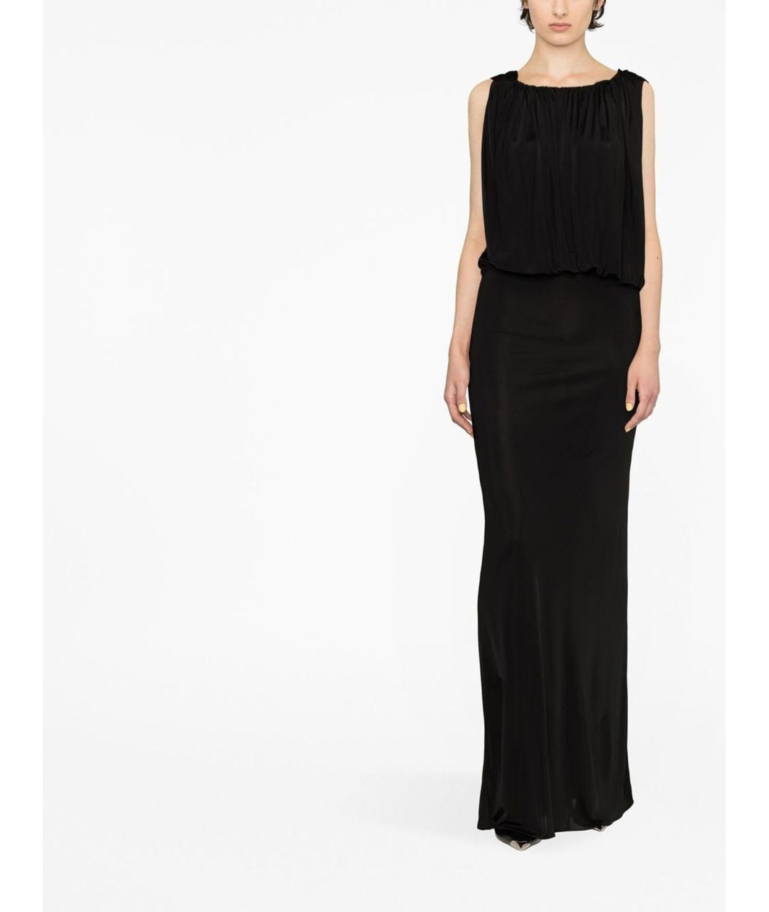 SAINT LAURENT Черное вискозное вечернее платье, фото 2