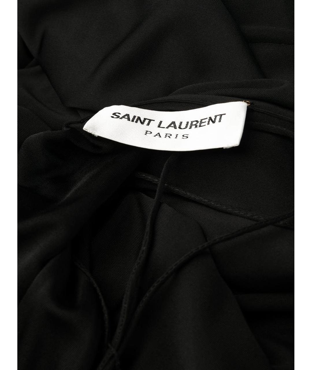 SAINT LAURENT Черное вискозное вечернее платье, фото 4
