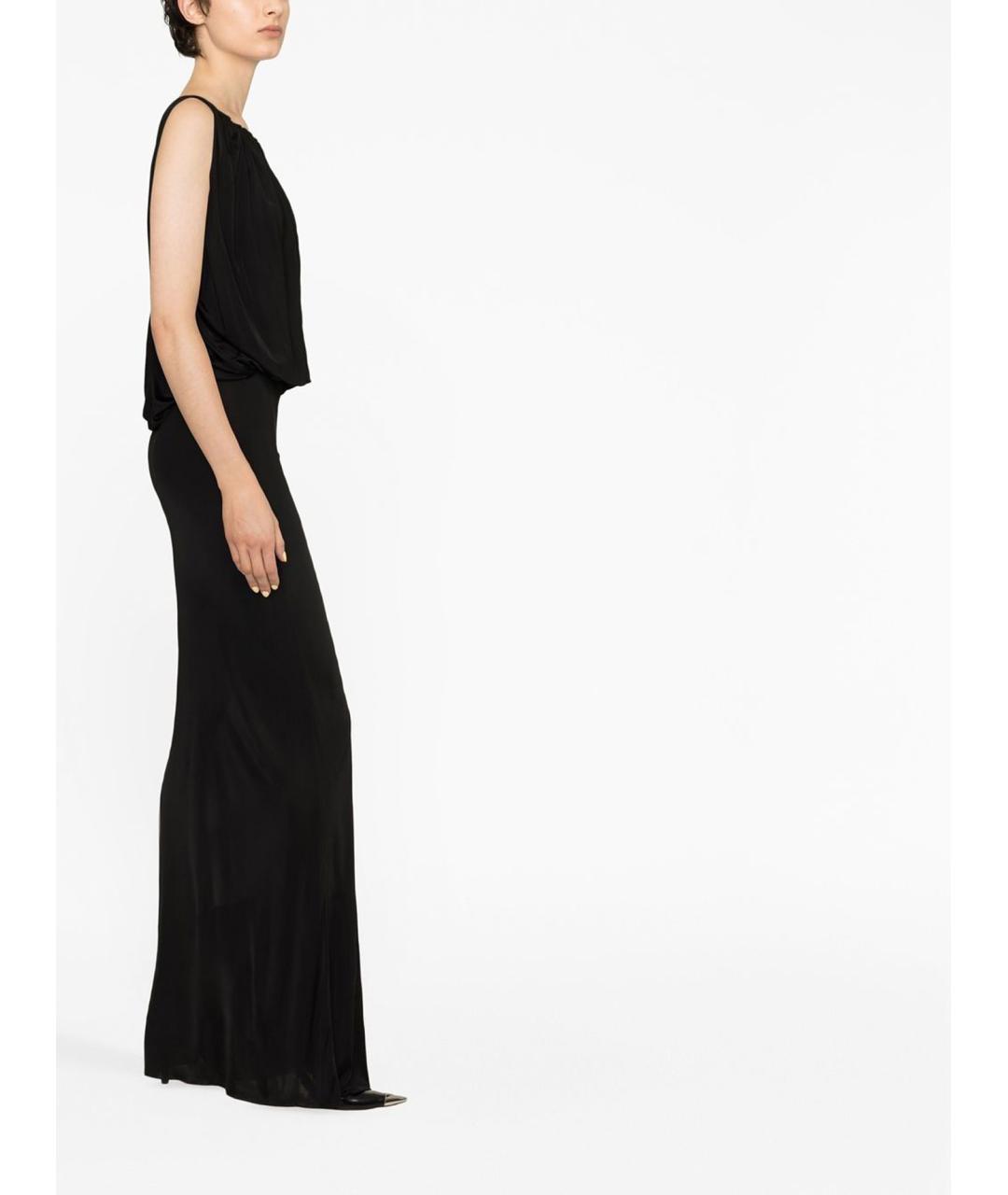 SAINT LAURENT Черное вискозное вечернее платье, фото 6