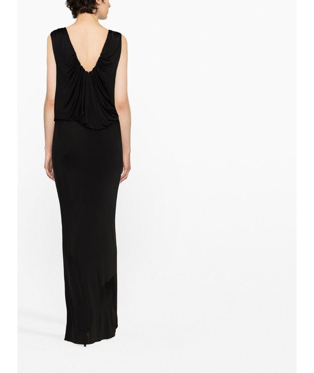 SAINT LAURENT Черное вискозное вечернее платье, фото 3