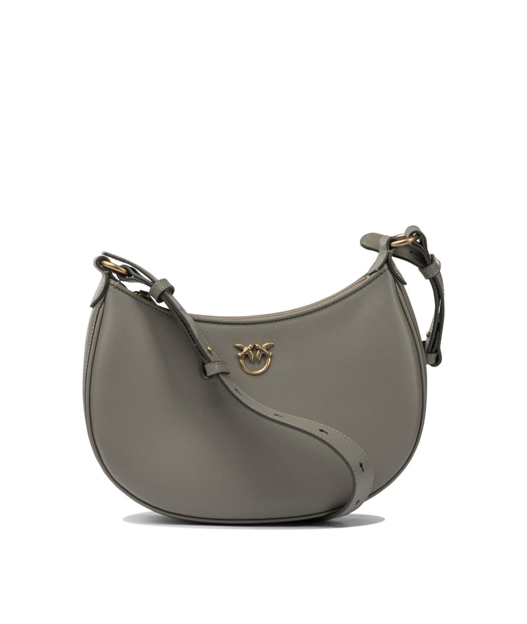 PINKO Серая кожаная сумка через плечо, фото 1