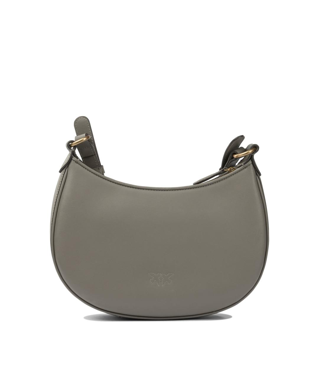 PINKO Серая кожаная сумка через плечо, фото 3