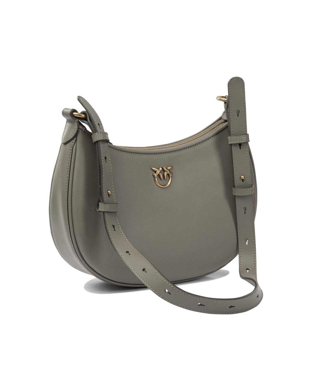 PINKO Серая кожаная сумка через плечо, фото 2