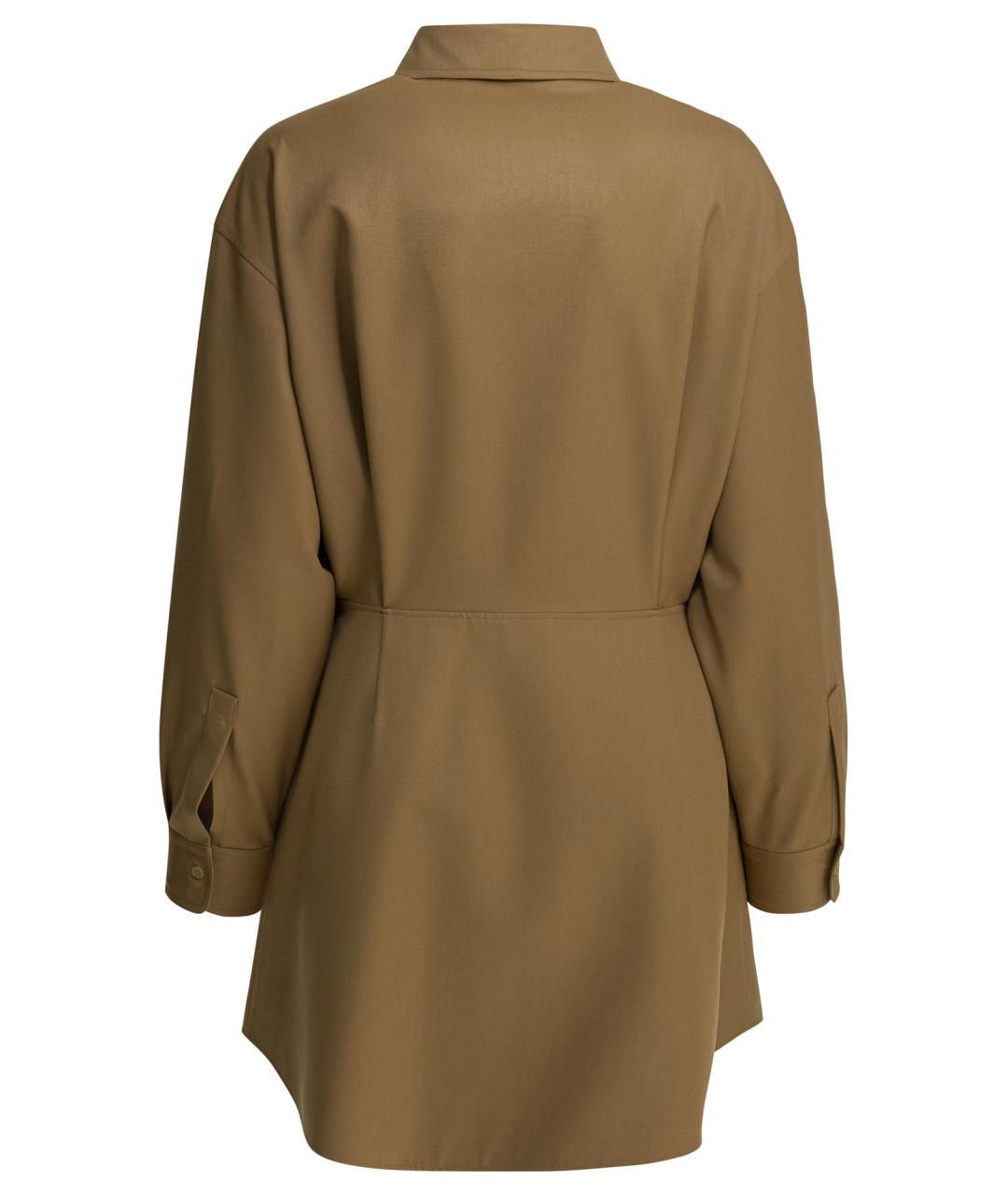 CELINE Коричневое шерстяное повседневное платье, фото 2