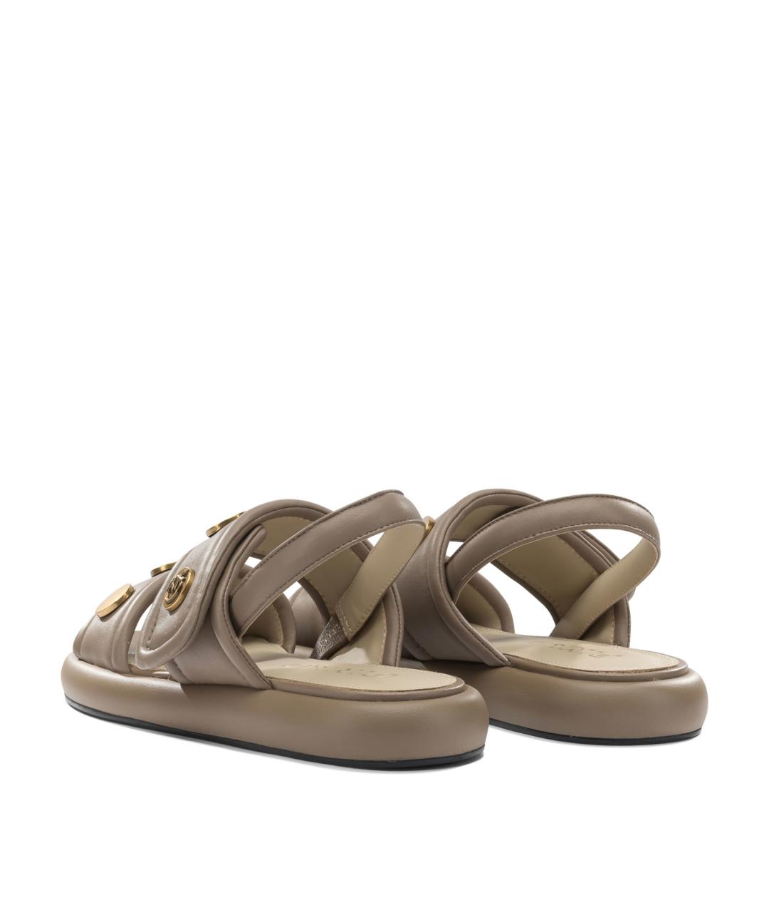 PINKO Бежевые кожаные сандалии, фото 4
