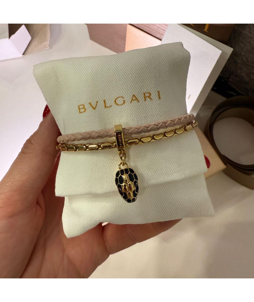 BVLGARI Розовый латунный браслет, фото 5