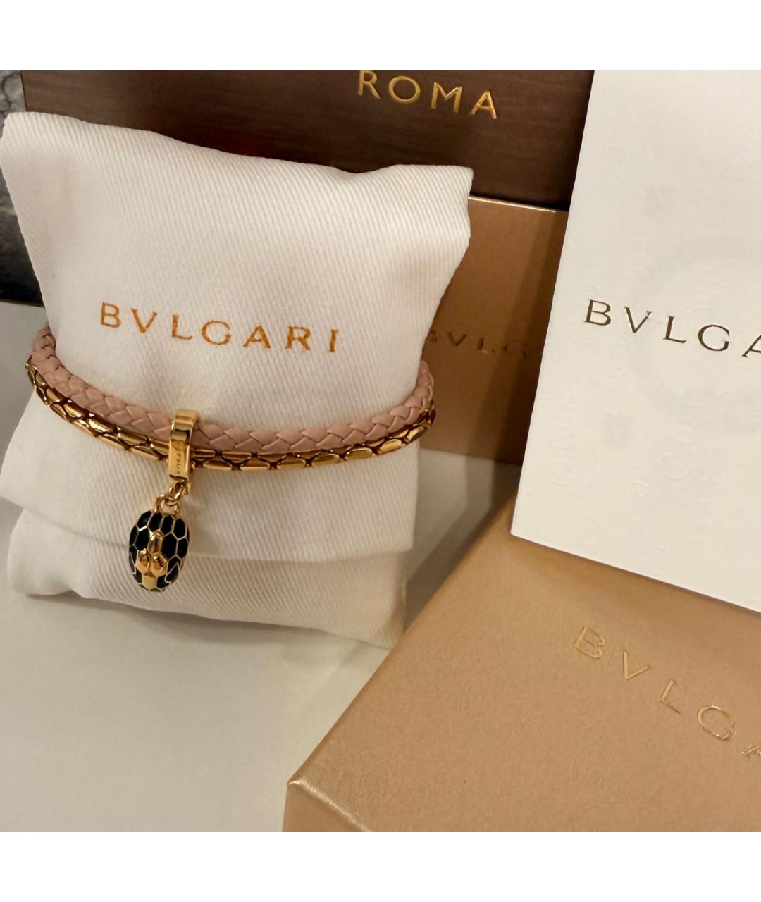 BVLGARI Розовый латунный браслет, фото 2