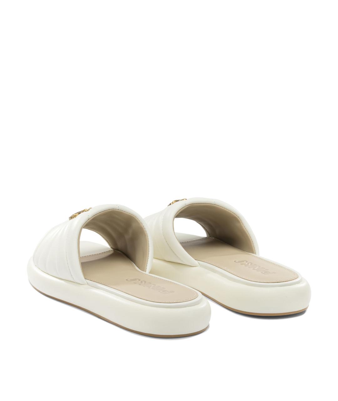 PINKO Белые кожаные шлепанцы, фото 4