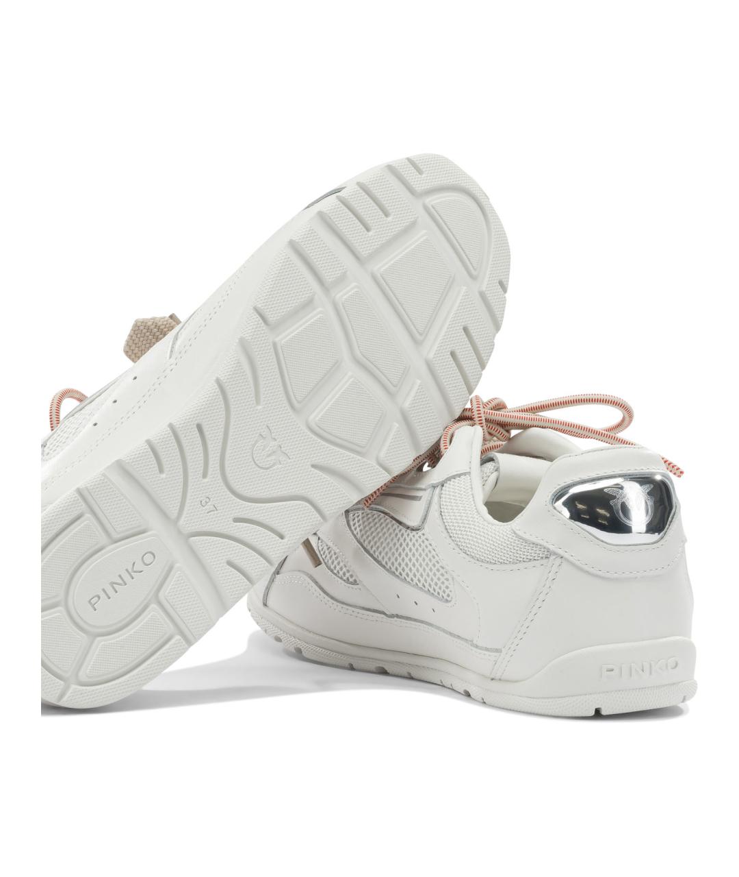 PINKO Белые кожаные кроссовки, фото 5