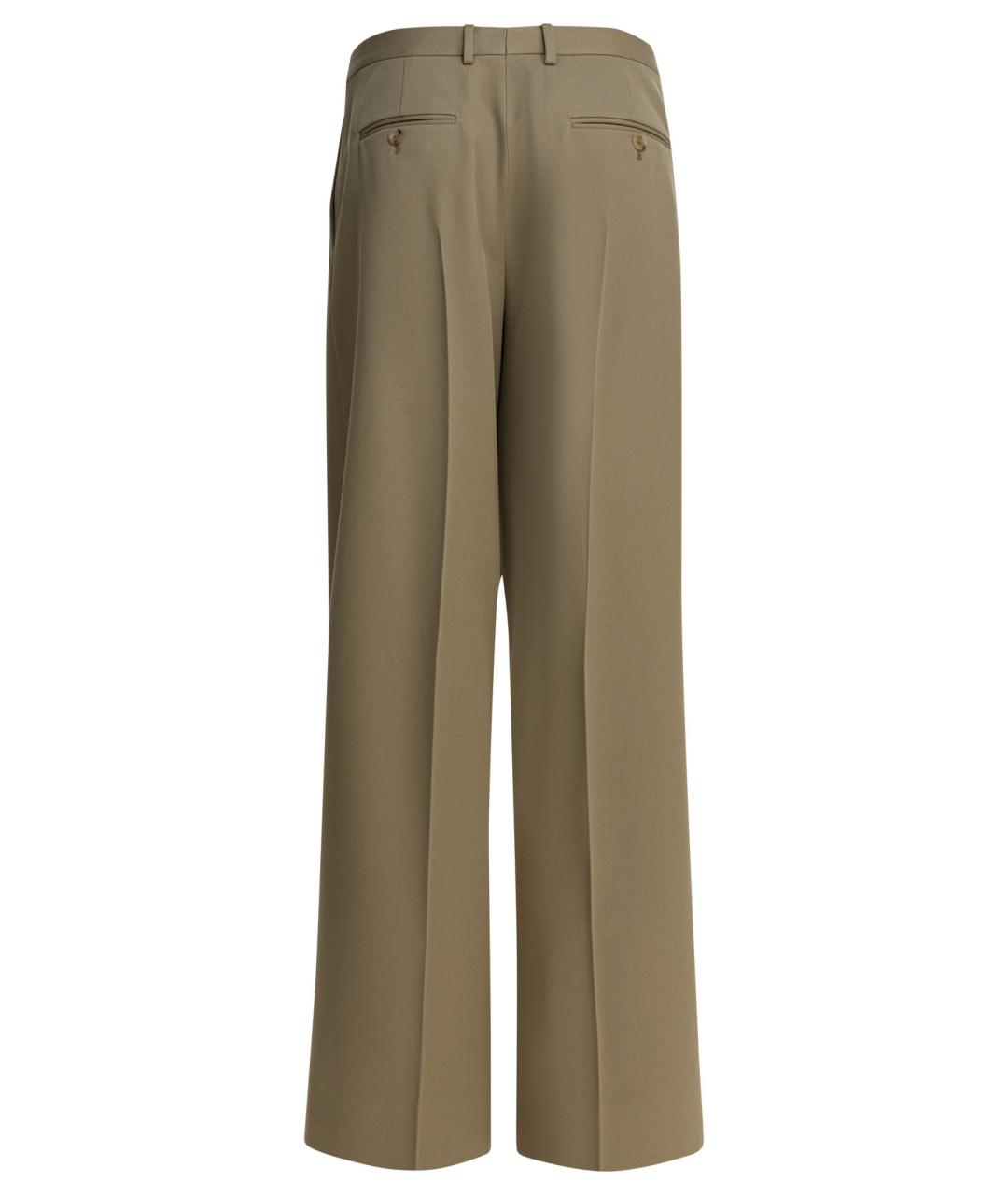 CELINE Бежевые хлопковые прямые брюки, фото 2