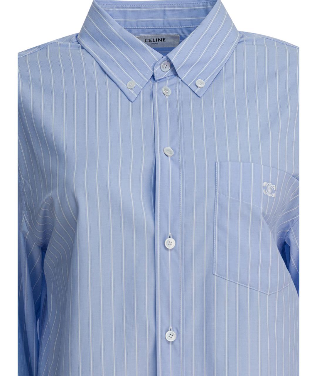 CELINE Голубая хлопковая рубашка, фото 3